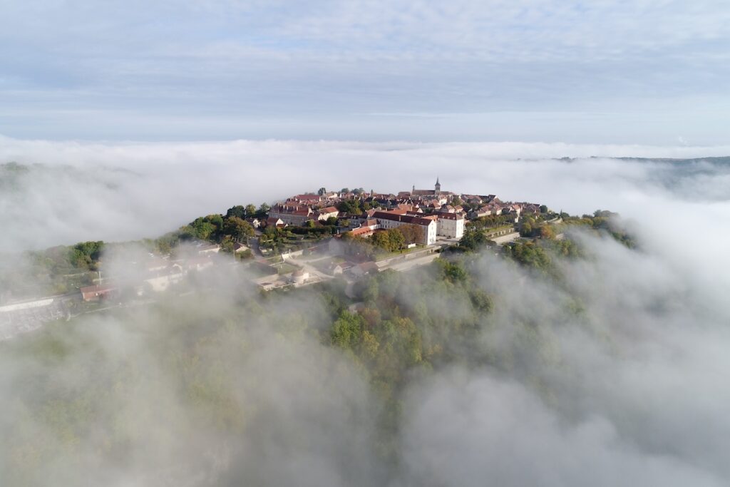 Flavigny-sur-Ozerain seen from the sky