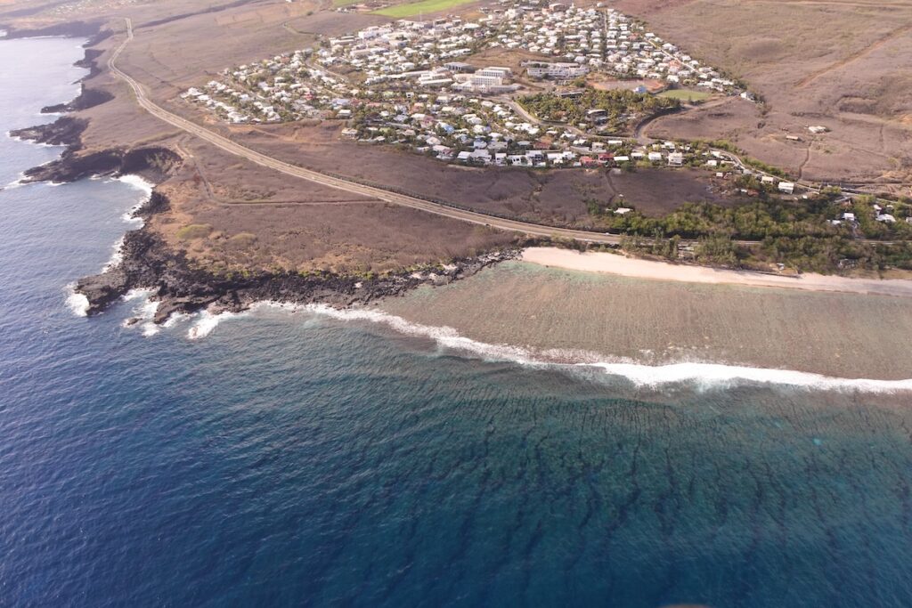 Vue de la réunion depuis un vol en parapente