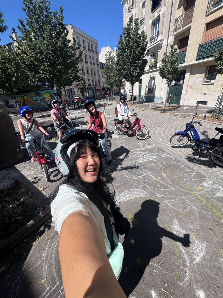 happy selfie during the Paris moped tour