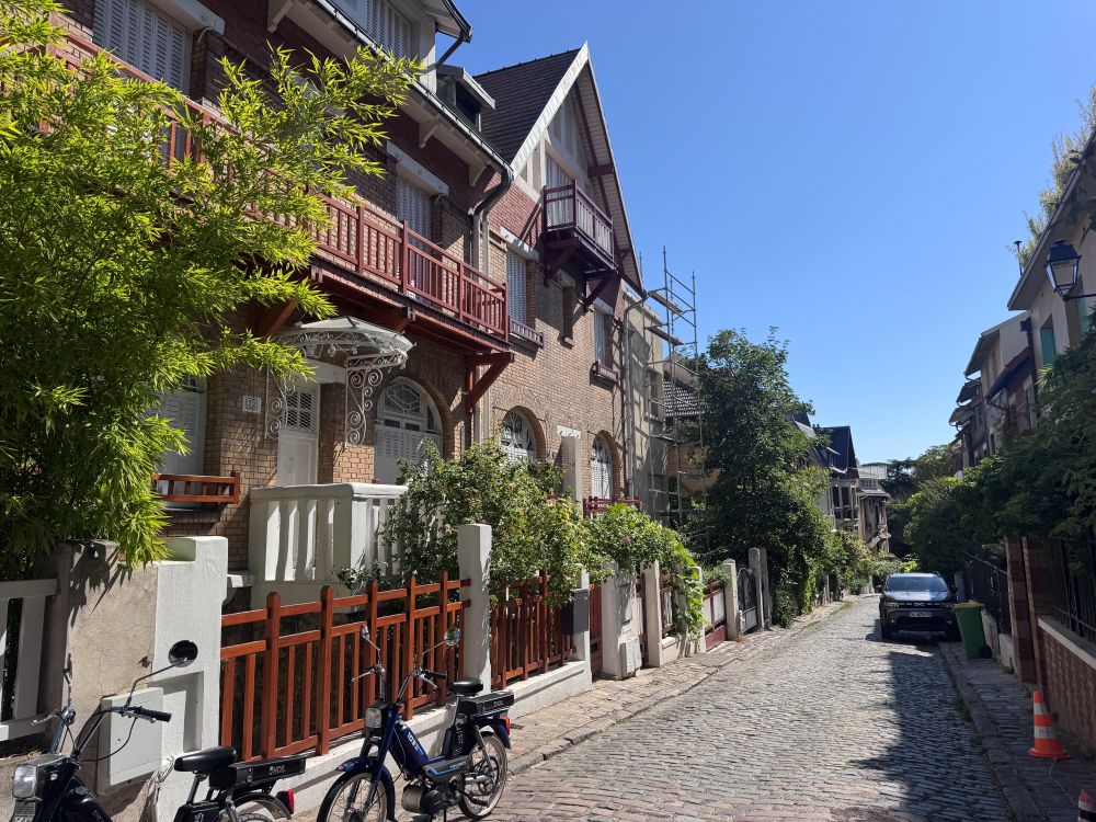 parisian street and beautiful houses