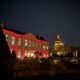 Musée Rodin on Halloween Night with red lights