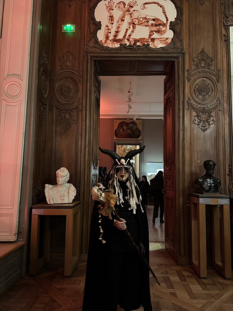 Shaman costume for Halloween at Rodin Museum in Paris