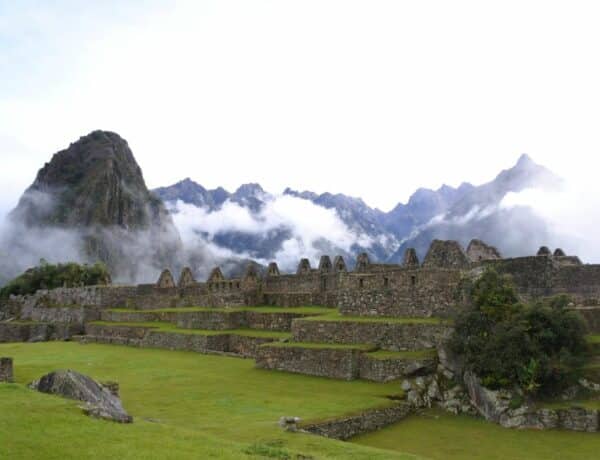 la citadelle haute du machupicchu dans la brume